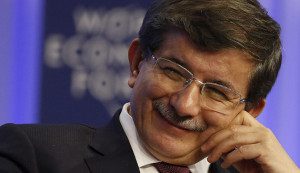 Turkish Foreign Minister Ahmet Davutoglu attends a session at the annual meeting of the World Economic Forum (WEF) in Davos