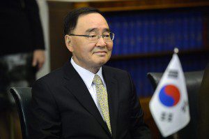 File picture shows South Korean Prime Minister Chung Hong-won at a meeting at the Finnish Parliament in Helsinki