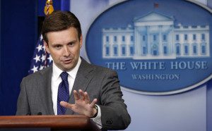 White House Deputy Press Secretary Josh Earnest speaks about Syria in Washington