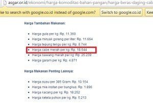 Harga cabai nasional