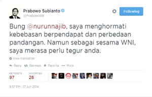 Tanggapan Pak Prabowo