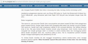 Al-Mustaqbal Membantah ISIS disebut rekayasa Syiah, klik untuk memperbesar