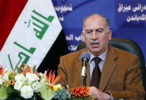 Iraqi parliament speaker Osama al-Nujaifi speaks during a news conference in Baghdad