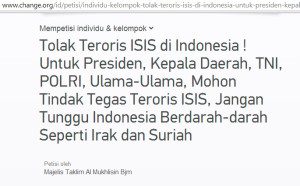Petisi Tolak ISIS