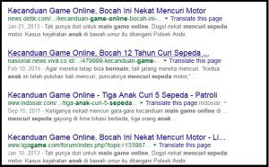 Berita dari tahun ke tahun; anak-anak mencuri untuk bermain game online