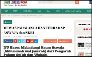 Artikel yang dirilis Islam Institute, klik untuk memperbesar