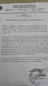 Siaran Pers Kemenhub perihal pembekuan izin rute airasia