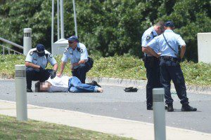 man detained in canberra