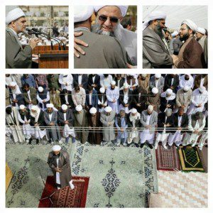 Shalat Jum'at persaudaraan di kota Zahedan Iran, warga Sunni dan Syiah menyelenggarakan shalat