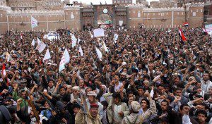 demo anti saudi di yaman