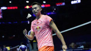 Lin Dan dalam penyisihan Piala Sudirman/AFP Photo
