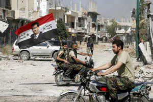 pasukan suriah dan bendera asad